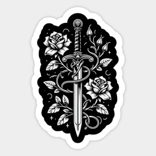 Medievalcore - Sword with Roses Sticker